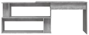Scrivania angolare grigio sonoma 200x50x76 cm legno multistrato