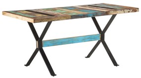 Tavolo Da Pranzo 160x80x76 Cm İn Legno Massello Di Recupero /