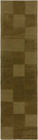 Passatoia in lana kaki tessuta a mano 60x230 cm Checkerboard - Flair Rugs