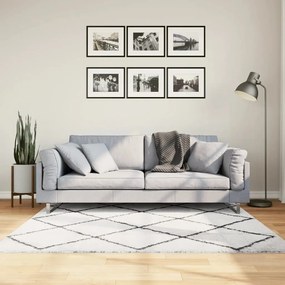 Tappeto Shaggy Pamplona A Pelo Lungo Crema E Nero 160x160 Cm /