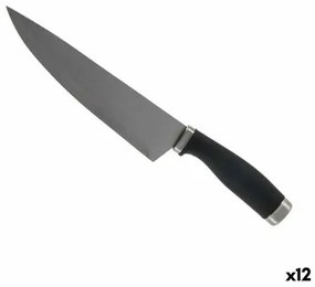 Coltello da Cucina 5 x 2 x 33 cm Argentato Nero Acciaio inossidabile Plastica (12 Unità)