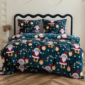 Biancheria da letto in microfibra con Babbo Natale 2 parti: 1 pezzo 140x200 + 1 pezzo 70x80