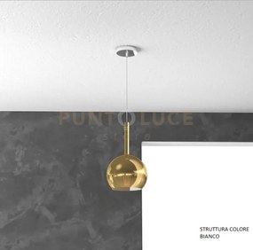 Sosp. bianco 1 luce piccola oro 1155bi-sp-or