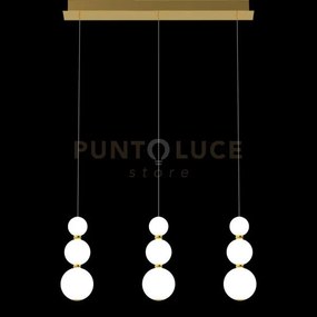 Lampada a sospensione perla, oro, 9 sfere, led 36 watt, lumen 3060,...