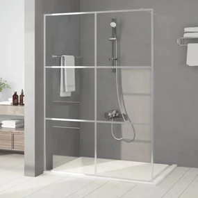Parete Doccia Walk İn Argento 140x195 Cm Vetro Trasparente Esg /
