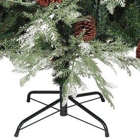Albero di Natale con Pigne Verde e Bianco 195 cm in PVC e PE