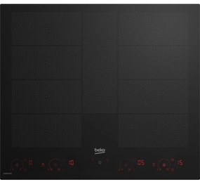 Beko HII68811NT: Piano a Induzione, 8 Zone con 2 Sezioni IndyFlex+ e 1 Extension, 60 cm. Colore del prodotto: Nero, Posizionamento dell'apparecchio: