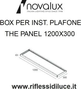 Novalux box contenitore a soffitto per pannelli led 120X30