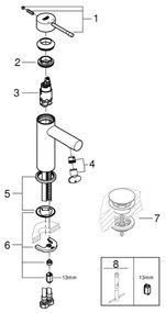 GROHE 34294001 - Miscelatore per lavabo ESSENCE DN 15 finitura cromo lucido