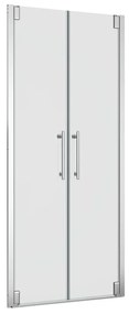 Porta doccia doppia anta battente Remix2 L 90 x H 195cm, Sp. 5 mm in vetro profilo cromo