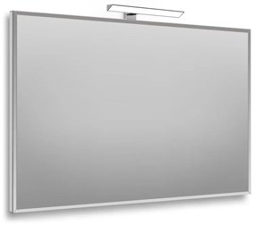 Specchio con illuminazione integrata bagno rettangolare Bisellata L 90 x H 60 x P 2.5 cm grigio / argento