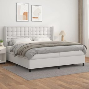 Giroletto A Molle Con Materasso Bianco 200x200cm İn Similpelle /