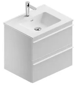 Mobile sottolavabo e lavabo Linea per vasca centrale bianco opaco in truciolare L 60 x H 55 x P 46 cm 2 cassetti