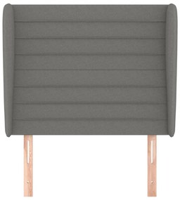 Testiera ad orecchio grigio scuro 83x23x118/128 cm in tessuto