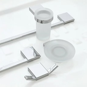 Porta asciugamani da parete ad anello in acciaio cromato Futura