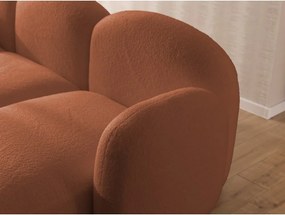Divano angolare color terracotta (a U) con rivestimento in bouclé Orbit – Ropez