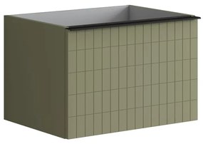 Mobile da bagno sotto lavabo Pixel grid verde laccato opaco L 60 x H 40 x P 45.5 cm 1 cassetto, lavabo non incluso