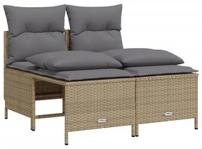 Set divano da giardino 5 pz con cuscini beige in polyrattan