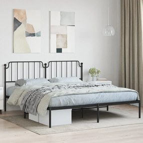 Giroletto Con Testiera İn Metallo Nero 180x200 Cm /