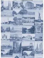 Vintage Tapete New York Postcard von Ralph Lauren - Indigo