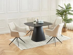 Sedia con braccioli in Tessuto e Metallo Nero Beige - KARDESA della Maison Céphy