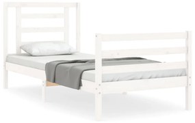 Giroletto con testiera bianco small single legno massello