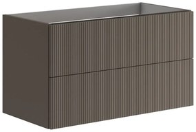 Armadietto bagno a terra Opera 2 cassetti P 46 x L 89.5 x H 50 cm laccato opaco grigio carbone