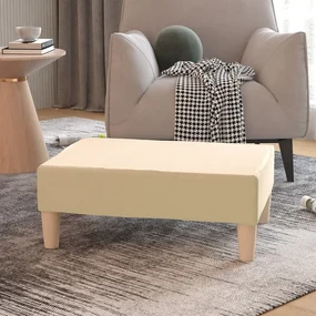 Poggiapiedi Crema 78x56x32 Cm İn Tessuto /