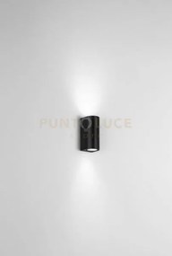 Applique zeno round nero 2 luci attacco gu10 ip65 biemissione