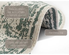 Tappeto da esterno verde e crema , ø 200 cm Borbon - NORTHRUGS