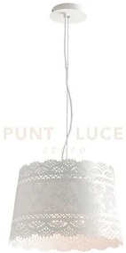 Lampadario a sospensione cluny bianca 3 luci attacco e14 40x145cm