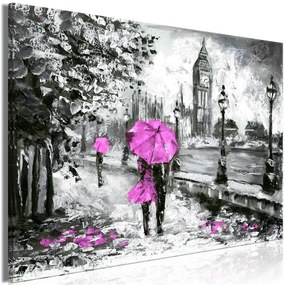 Quadro Walk in London (1 Part) Wide Pink  Colore Rosa, Dimensioni e Misure 120x80