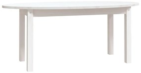 Tavolino da salotto bianco 110x55x45 cm legno massello di pino