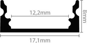 Profilo Slim 1m e 2m (per striscia LED) Variante Lunghezza Profilo 2 metro