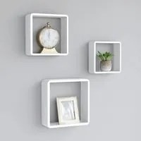 Mensole a Cubo da Parete 3 pz Bianco in MDF cod mxl 61296