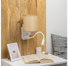 Brilagi - Applique a LED NUBILA 1xE27/25W/230V +LED/3W bianco/marrone chiaro