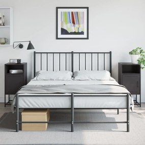 Comodini 2 Pz Neri 36x39x78 Cm İn Acciaio /