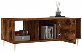 Tavolino da salotto rovere fumo 102x50x40 cm legno multistrato