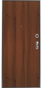 Porta blindata YALE Porta Automatic L 90 x H 210 cm in melaminico noce, apertura spingere a sinistra, falso telaio incluso