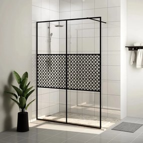 Parete Per Doccia Walk-in Vetro Trasparente Esg 140x195cm Nera /