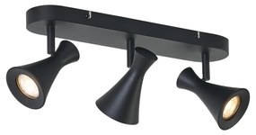 Faretto da soffitto moderno nero a 3 luci regolabile - Triangle