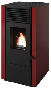 Stufa a pellet canalizzata Marisa 7.9 kW bordeaux