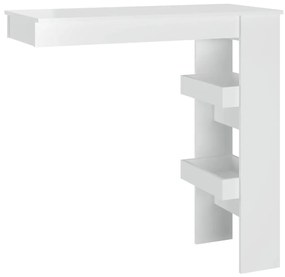 Bancone da muro bianco lucido 102x45x103,5 cm legno compensato