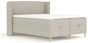 Letto boxspring grigio chiaro con spazio contenitivo 160x200 cm Monpelli - Maison de Rêve