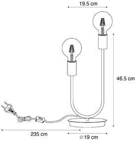 Lampada da tavolo Art Déco ottone 2 luci - Tuning