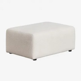 Pouf (90x60 Cm) Per Divano Componibile In Shearling Borjan Ciniglia Blanc - Sklum