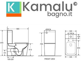 Kamalu - vaso monoblocco rimless  con copriwc soft-close | litos-2700