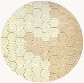 Tappeto rotondo lavabile in cotone per bambini Honeycomb