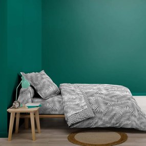 Copripiumino grigio in cotone per letto singolo 140x200 cm Botania – douceur d'intérieur