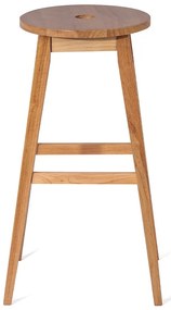 Sedia da bar di colore naturale in legno di cauciù massiccio (altezza della seduta 75 cm) Club – Bonami Essentials